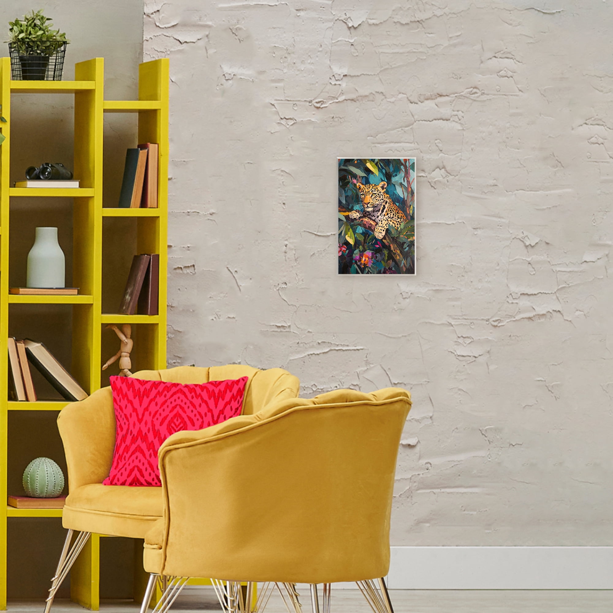 Stupell Industries One The Wild Side Leopard Wall Plaque Art, design by Petal Prints Design