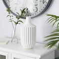thumbnail image 3 of DecMode 13" Fluted White Ceramic Vase, 3 of 12