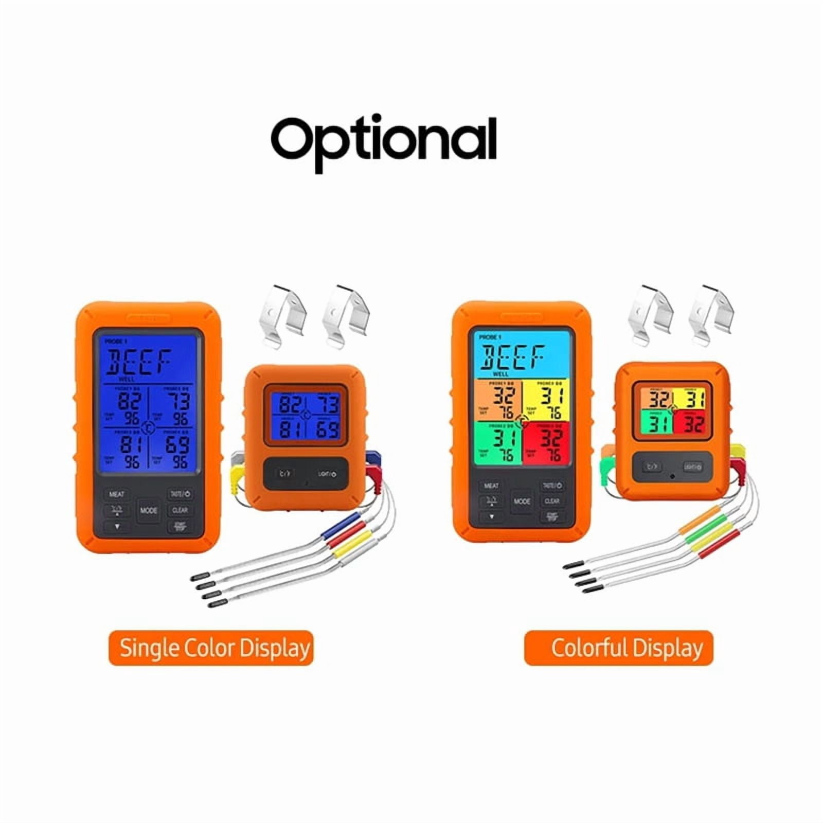Digital Barbecue Meat Thermometer for Oven Thermomet with Timer 4 Probes Temperature Alarm Kitchen Thermometer(A)