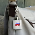 thumbnail image 3 of Republican Elephant GOP Conservative America Political Party Stainless Steel 1oz Mini Flask Key Chain, 3 of 3
