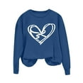 thumbnail image 3 of Mifsaly Valentines Day Sweatshirts for Women Girlfriend Gifts Hearts Print Shirts Going Out Dressy Casual Tops Pullover Festival Party Blouse Trendy Spring Summer Daily Outfits XXL, 3 of 5