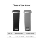 Better Homes & Gardens Slim Kitchen Trash Can, 10.5 Gallon Plastic Step Garbage Bin with Soft Close Lid, Black
