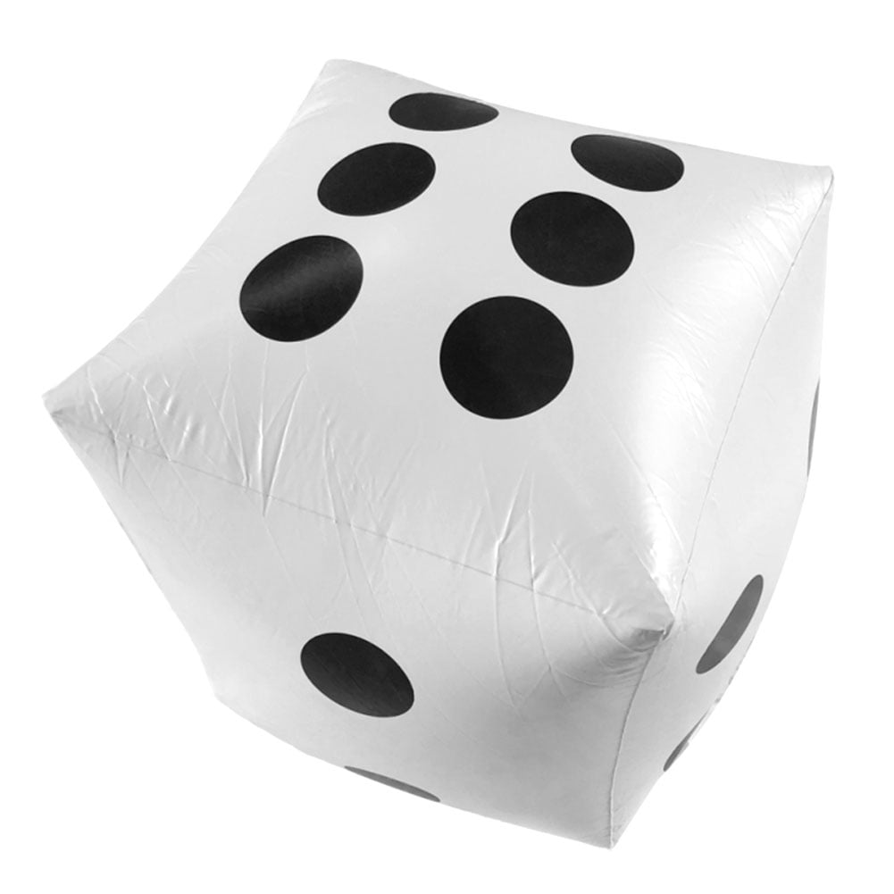 White 35cm Inflatable Dice Entertainment Prop Blow-Up Cube Big Dice Toy 