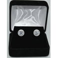 thumbnail image 5 of Precious Stars 14K White Gold 8.85-mm Round Cubic Zirconia Halo Crown Stud Earrings, 5 of 6