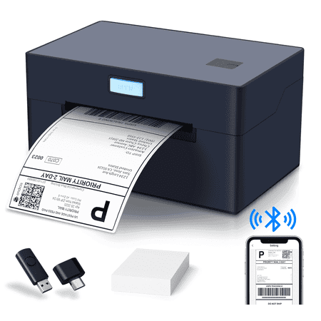 SBUSFGT Bluetooth USB Thermal Shipping Label Printer 4x6 for Small Business Compatible with Mac, Android, Ios Widely Used for Ebay, Shopify, Etc