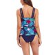 thumbnail image 5 of Traje de baño tankini de 2 piezas para mujer, cuello en V, estampado floral, camisetas sin mangas, parte inferior de bikini, traje de baño azul XL, 5 of 7