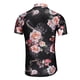 thumbnail image 4 of Camisa hawaiana de manga corta con cuello levantado para la playa para hombre, camisas informales con botones estampadas de verano Pompotops oipoqjl47890, 4 of 5