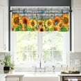 thumbnail image 2 of Goory 2 Pack Sunflower Printed Short Window Curtain Rod Pocket Window Drapes Cafe Tier Kitchen Scarf Bathroom Valance Style 1 W:42"xL:45", 2 of 5
