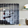 thumbnail image 2 of simhoa Ensemble de Rideaux de Douche Thème Phare pour Salle de Bain avec 12 Crochets, 2 of 4