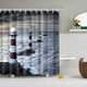 thumbnail image 2 of Cortina de ducha de tela con diseño de paisaje de hadas, decoración de baño con 12 ganchos, 2 of 4