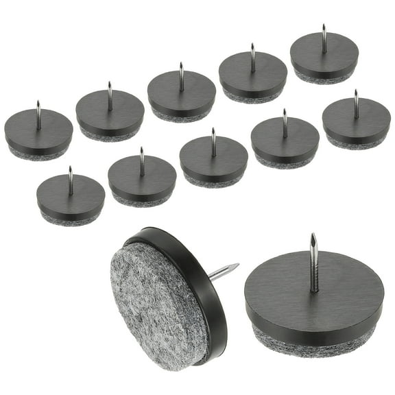 Uxcell 1.1" Screw-on Furniture Felt Pad Nail on Chair Leg Floor Protector Black 40 Pcs