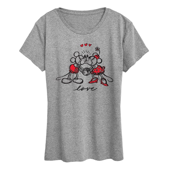 Disney - Mickey Minnie Love Sketch - Women's Short Sleeve Graphic T-Shirt