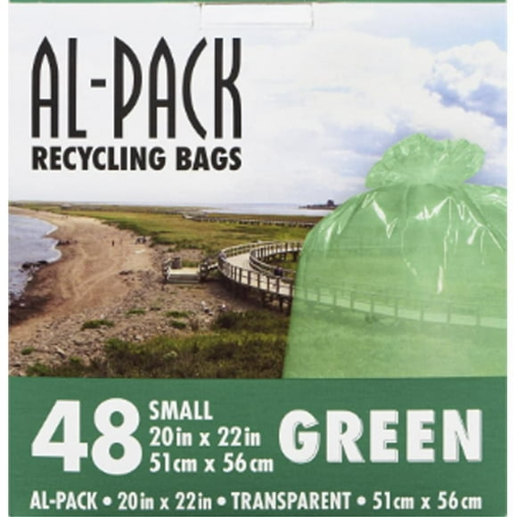 AL-Pack Small Green Garbage Bags, 23 Litres, 48 bags