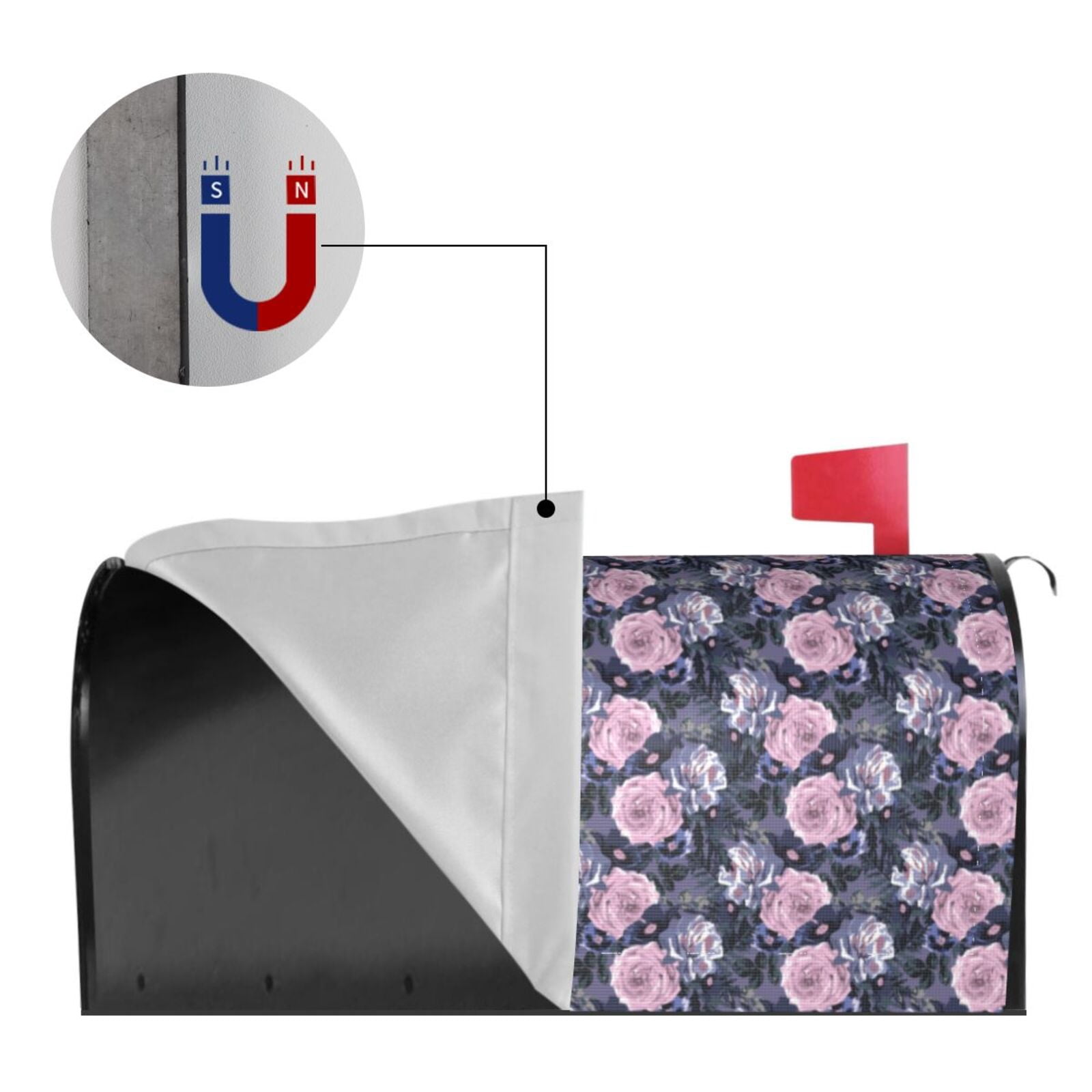 Xecao Flowers for Mailbox Cover with Magnetic Strips, Waterproof and Sunscreen, Adds a Decorative Touch to Your Garden Yard.