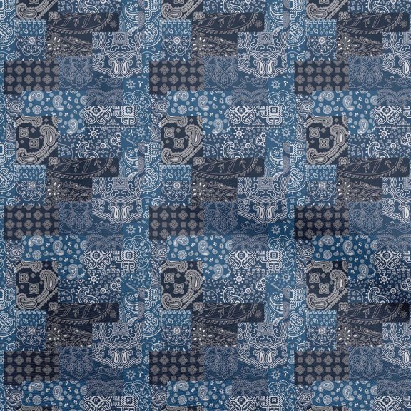oneOone Cotton Poplin Twill Medium Blue Fabric Patchwork Fabric For Sewing Printed Craft Fabric By The Yard 56 Inch Wide