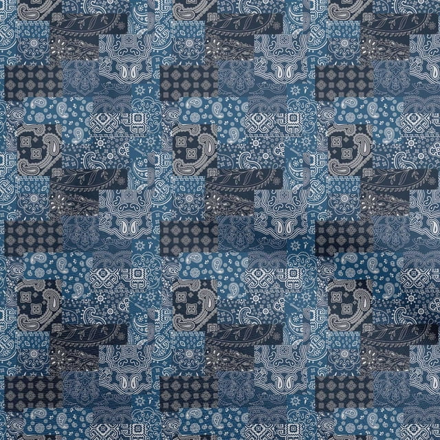 oneOone Rayon Medium Blue Fabric Patchwork Sewing Craft Projects Fabric Prints By Yard 56 Inch Wide