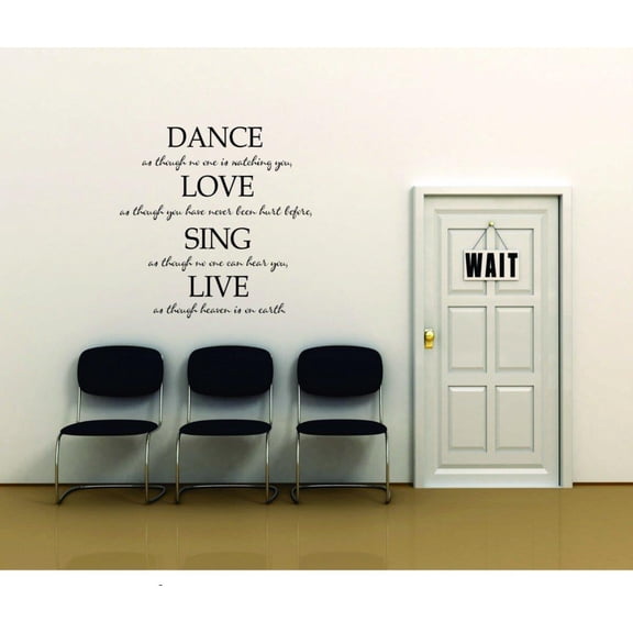 Family Dance Love Sing Live Lovely Quotes & Sayings Wall Decal Decoration Dance Love Sing Live Quote Text Typography Lasts Years and Easily Removable - Size: 8 In(W) x 10 In(H)
