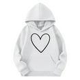 thumbnail image 3 of Emitonse Infant Girl Thermal Long Sleeve Tees Kids Hoodies Girls Long Sleeve Oversized Fleece Sweatshirt Cute Plain Tops Pullover White,Size 7-8 Years, 3 of 3
