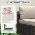 thumbnail image 3 of Rattan Patio Conversation Set with Waterproof Cushions & Leveler, 7 Piece Outdoor Patio Furniture Set with Glass Top Coffee Table, Outdoor Sectional Sofa for Backyard, Poolside, Gazebo, Easy Assembly, 3 of 6