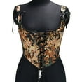 thumbnail image 3 of DailyTrove Women's Sleeveless Brocade Corset Top, Vintage Style, Steampunk & Formal Wear, Luxe Fit, 3 of 6