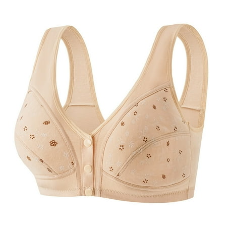 Dateuuo Women Front Closure Bras Push Up Bra No Underwire Plus Size Front Button Bra Lingerie