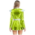 thumbnail image 2 of Oyolan Womens Alien Robot Fancy Dress Metallic Shiny Long Sleeve Dress with Belt Carnival Party Outfits Green 4XL, 2 of 5