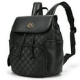 thumbnail image 4 of ELLE Compass 10L Vegan Leather Monogram Mini Backpack | Black, 4 of 9