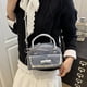thumbnail image 5 of Bolso Tote Vaquero con Ribetes de Encaje | Bolso de Mano Ligero y Compacto de Piel Sintética con Correa Ajustable | Elegante Bolso Negro y Azul para Ir de Compras a Diario., 5 of 6