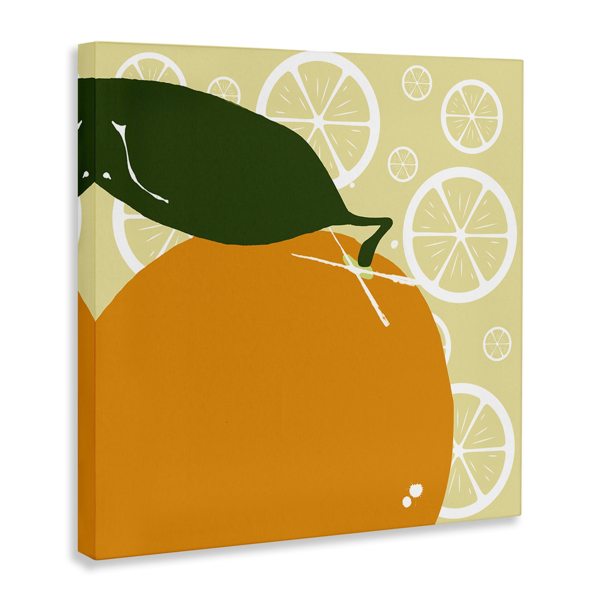 Stupell Industries Bright Orange Fruit Food & Beverage Painting Wrapped Canvas Art Print Wall Art, 30 x 30