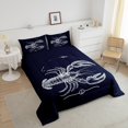 thumbnail image 4 of Erosebridal Ensemble de Literie Imprimé Homard, Insert de Couette Animal Océan, Bleu Marine, Réversible 3 Pcs, 4 of 7
