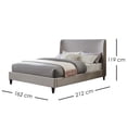 thumbnail image 2 of Ilios Innova | Cama Queen Size Gris con Cabecera Tapizada en Lino y Poliéster | Estructura de Madera Resistente | Diseño Elegante y Cómodo., 2 of 9