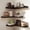 Burnt, variant on Floating Corner Shelves Set of 3, Solid Wood Picture Wall Shelf, Floating Shelves for Storage for Bedroom Kitchen Bathroom Living Room (White)