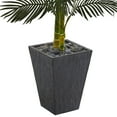 thumbnail image 3 of Nearly Natural 62" Golden Cane Artificial Palm Tree in Slate Planter, 3 of 5