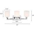 thumbnail image 3 of RADIANCE Goods Contemporary 3 Light Chrome Bath Vanity Fixture 22" Width, 3 of 10
