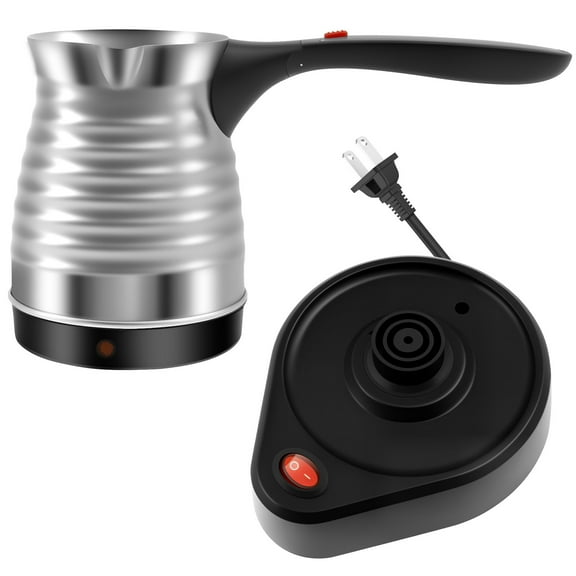 Ikoopy Turkish Coffee Maker Stainless Steel Turkish Coffee Pot with Foldable Handle 500ml Large Capacity Electric Turkish Coffee Maker for Home Traveling