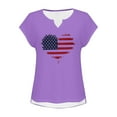 thumbnail image 4 of HEILAU American Flag Graphic T Shirts for Women Plus Size Independence Day Summer Tops V Neck Cap Sleeve Loose Patriotic T Shirts, 4 of 7