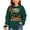 Dark Green, variant on Venzia Women Cute Fall Sweatshirt, Retro Pumpkin Black Cat Cartoon Graphic Crewneck Casual Autumn Pullover Top