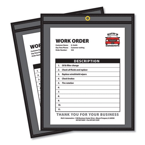 Shop Ticket Holders, Stitched, One Side Clear, 75 Sheets, 9 X 12, 25/box | Bundle of 2 Boxes