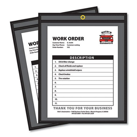 Shop Ticket Holders, Stitched, One Side Clear, 75 Sheets, 9 X 12, 25/box | Bundle of 2 Boxes