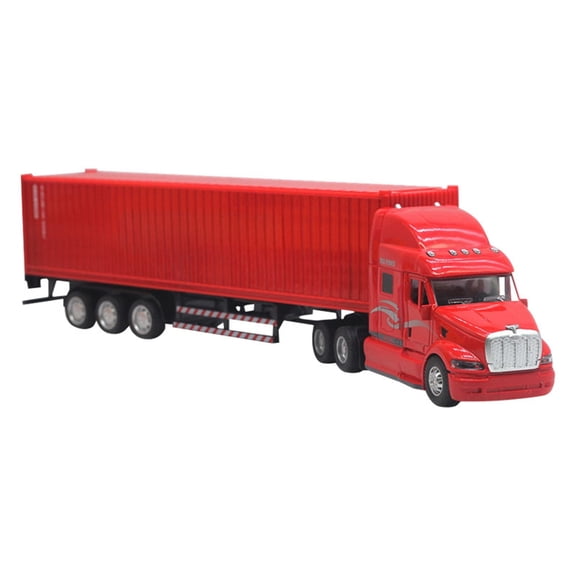 1:48 Scale Alloy Container Truck Style Heavy Hauler With Sound & Light Effects (Die Model) Early Education Toys 13.6"X2.0"X3.0" Birthday Gift
