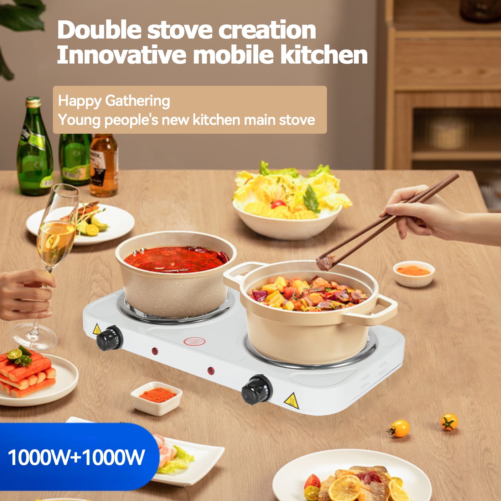 Wobythan's Double Trouble Hot Plate: 2000W Electric Stove Burners for Cooking up a Storm in the Kitchen