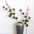 thumbnail image 1 of OHOIOLLA 2Ud Ramas Con Bayas Y Piñas Falsas Para Decorar Guirnaldas Y Centros Navideños, 1 of 7