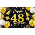 thumbnail image 6 of Glamorous Gold and White Balloon Themed Happy 48 Birthday Banner Party Decoration Background Backdrop for Birthday Celebrations Photography Props and Event Decorations, 6 of 7
