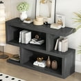 thumbnail image 2 of EUROCO 47.2" Long Console Table,Retro 3-Tier Sofa Table Entryway Table with Open Shelves,Narrow Wood Accent Table for Living Room/Hallway/Entrance/Foyer,Black, 2 of 8