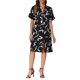 thumbnail image 1 of Vestidos de verano para mujer INSPIRE CHIC, de manga corta, con escote en V, cintura alta, con abertura, estampado, plisado, hasta la rodilla, talla XL, negro y blanco, 1 of 6