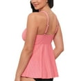 thumbnail image 3 of Swim Solutions Women's Textured Underwire Tankini Top Guava, 16, 3 of 4
