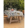 thumbnail image 2 of Spring Flowers Outdoor Tablecloth - 60x120 Inch Rectangle Dining Table Cover, Vintage Floral Leaves Birds Pastoral Botanical Waterproof Outdoor Table Cloth with Umbrella Hole & Zipper for Patio, 2 of 7