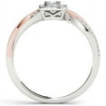 thumbnail image 3 of 1/2 Carat T.W. Diamond Pink Two-Tone Criss-Cross Shank Single Halo 10kt White Gold Engagement Ring, 3 of 5