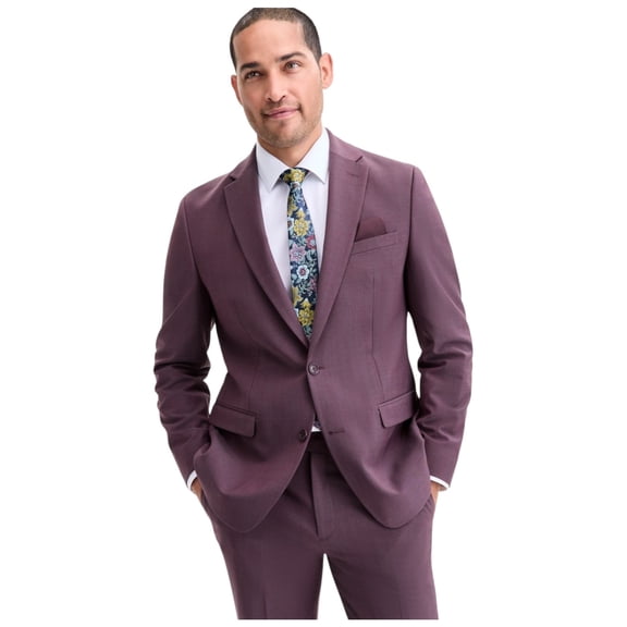 Bar Iii Mens Slim fit Suit Jacket Blazer 44 S Purple Solid Stretch Wool
