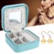 thumbnail image 5 of Caja de almacenamiento de joyas, anillo y pendientes de PU portátil simple, organizador de collares, regalo (azul), 5 of 8